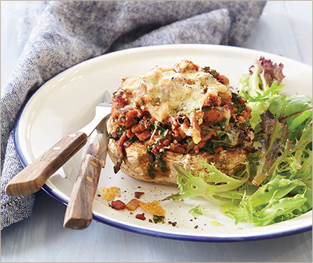 Mushroom Filled with Turkey and Kale